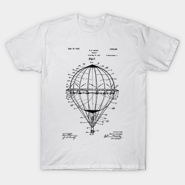 Hot Air Balloon (white) T-Shirt by Big Term Designs